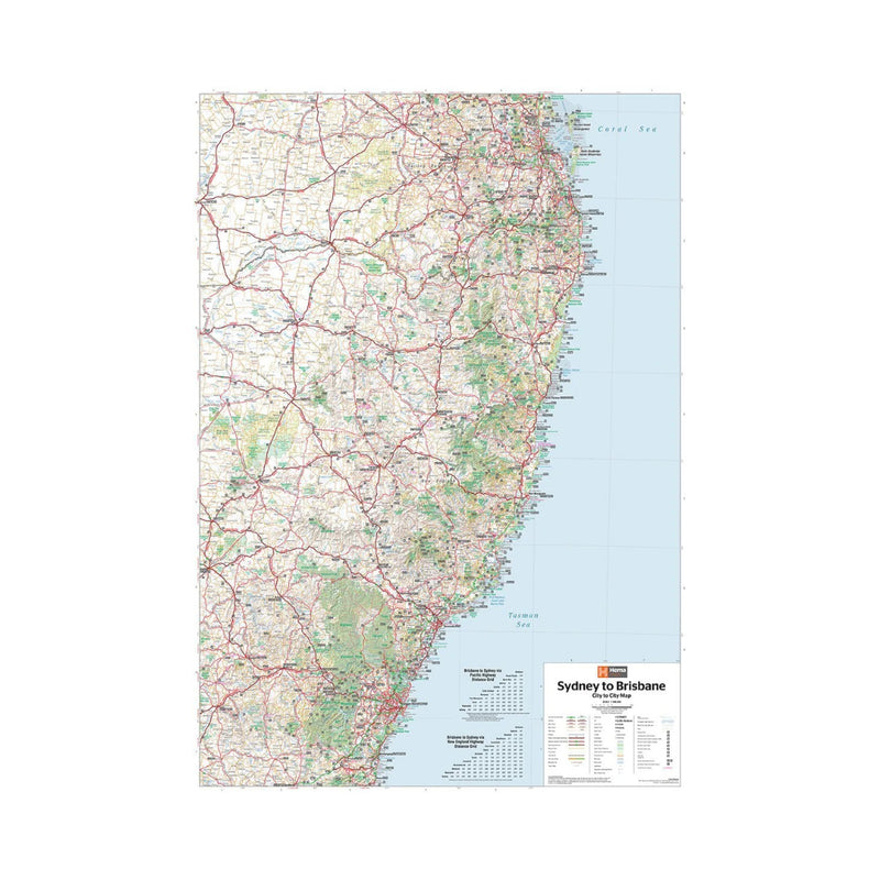 Hema To Sydney To Brisbane Touring Map | Image Showing A View Of The Map.