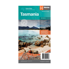 Hema Tasmania Waterproof State Map 4th Edition | Image Showing No Logos Or Titles.