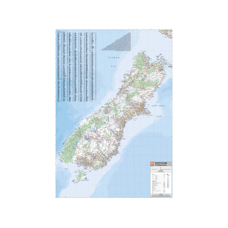 Hema Te Waipounamu South Island, New Zealand 8h Edition Image Showing Full View Of Map.