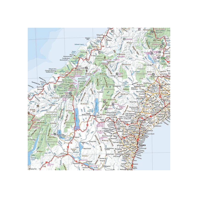 Hema Te Waipounamu South Island, New Zealand 8Th Edition | Image Showing Map.