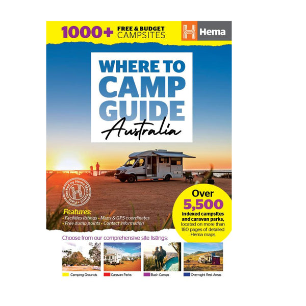 Hema Where to Camp Guide Australia. Cover Page.