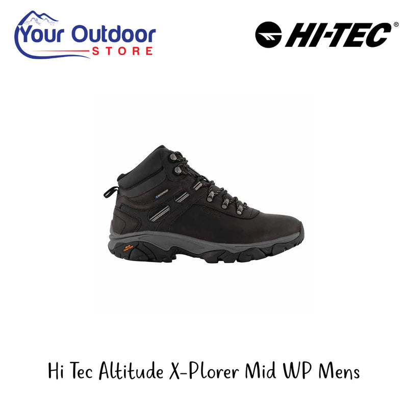 Hi-Tec Altitude X-Plorer Mid WP Mens | Hero Image Showing All Logos And Titles.