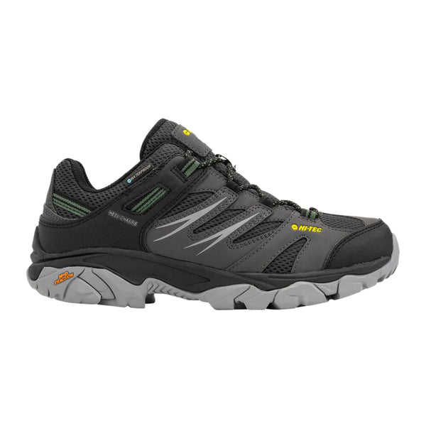 Dark Shadow/Cool Grey/Citron/Dark Ivy | Hi Tec Men's Tarantula Low WP. Side View. 