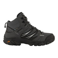 Charcoal/Black Steel Grey | Hi-Tec Men's Tarantula Mid WP. Side View. 