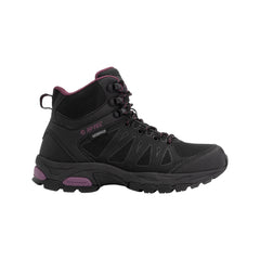 Black Grape Wine | Hi Tec Raven Mid WP Women's Image Showing No Logos Or Titles.