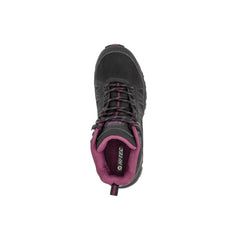 Black Grape Wine | Hi Tec Raven Mid WP Women's Image Showing Top View.