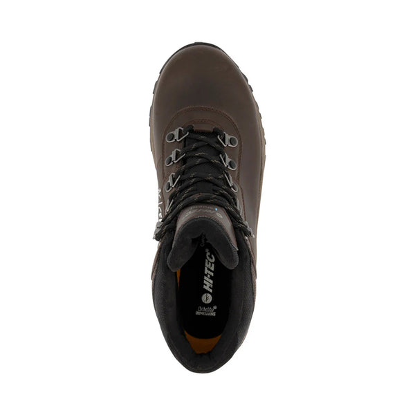 Dark Chocolate/ Dark Taupe | HI Tech Altitude VI WP Men's Hiking Boot Image Showing Top View.