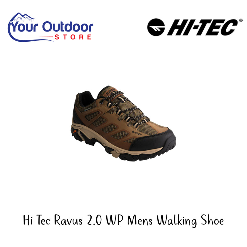 HI Tec Ravus 2.0 WP Men's Walking  Shoe | Hero Image Showing All Logos And Titles.