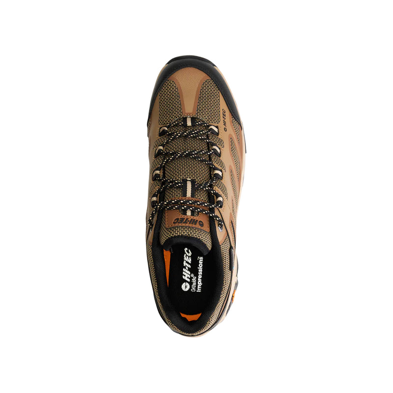 Toffee/Tannin | Hi Tec Ravus 2.0 WP Men's Walking Shoe Image Showing Top View.