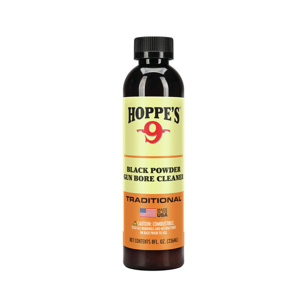 8oz | Hoppes 9 Traditional Black Powder Gun Bore Cleaner Image Showing No Logos Or Titles.