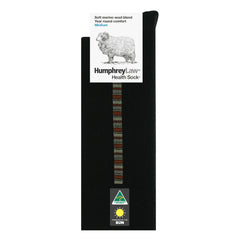Black | HumpheryLaw 60% Fine Wool Linear Patterned Health Sock Image Sowing No Logos Or Titles.