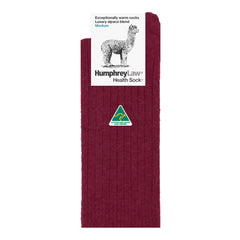 Berry |  HumpheryLaw Alpaca Wool Blend Health Sock Image Showing No Logos Or Titles.