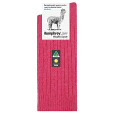 Fuchsia |  HumpheryLaw Alpaca Wool Blend Health Sock Image Showing No Logos Or Titles.