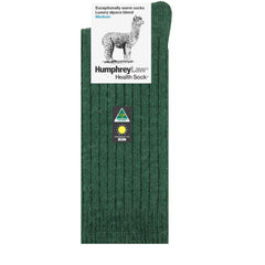 Green |  HumpheryLaw Alpaca Wool Blend Health Sock Image Showing No Logos Or Titles.