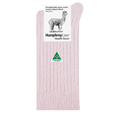 Light Pink |  HumpheryLaw Alpaca Wool Blend Health Sock Image Showing No Logos Or Titles.