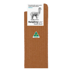 Nutmeg |  HumpheryLaw Alpaca Wool Blend Health Sock Image Showing No Logos Or Titles.