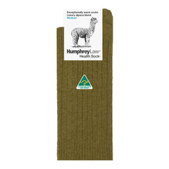 Sage |  HumpheryLaw Alpaca Wool Blend Health Sock Image Showing No Logos Or Titles.