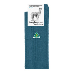 Teal |  HumpheryLaw Alpaca Wool Blend Health Sock Image Showing No Logos Or Titles.