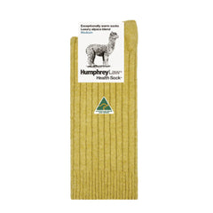 Yellow | HumpheryLaw Alpaca Wool Blend Health Sock Image Showing No Logos Or Titles.