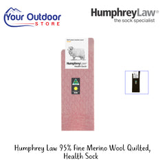 Humphrey Law 95% Fine Merino Wool Quilted Health Sock | Hero Image Showing All Logos And Titles.