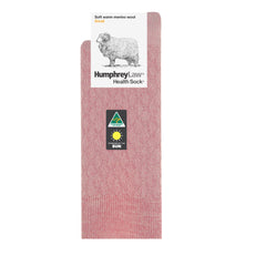 Pink | Humphrey Law 95% Fine Merino Wool Quilted Health Sock image Showing No Logos Or Titles.