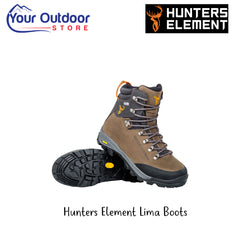 Hunters Element Lima Boot | Hero Image Showing Logos And Titles.