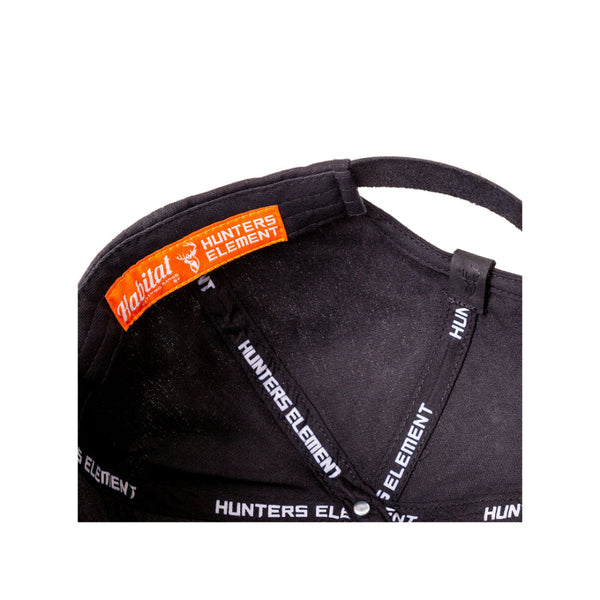 Black | Hunters Element Alp Cap Image Displaying Close Up Of Logo.