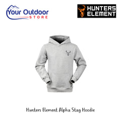Hunters Element Alpha Stag Hoodie | Hero Image Displaying All Logos And Titles.
