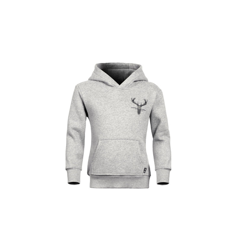 Grey Marle | Hunters Element Alpha Stag Kids Hoodie Image Showing No Logos Or Titles.