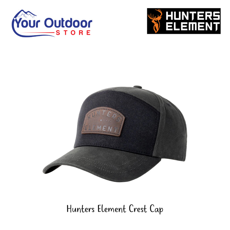 Hunters Element Crest Cap | Hero Image Displaying All logos And Titles.