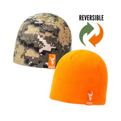 Desolve Veil And Blaze Orange | Hunters Element Pursuit Beanie Image Displaying Reversible Logo.