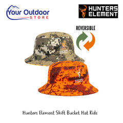 Hunters Element Shift Kids Bucket Hat | Hero Image Displaying Logos, Titles And Variants.