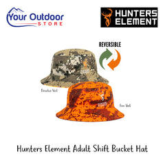 Hunters Element Adult Shift Bucket Hat | Hero Image Showing All Logos, Titles And Variants.