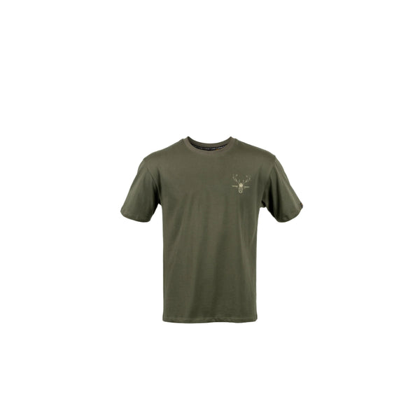 Forest Green | Hunters Element Alpha Stag Tee Image Showing Front View.