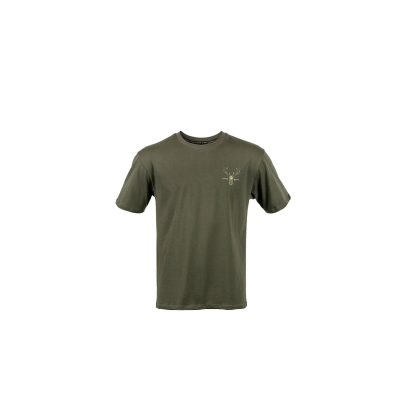 Forest Green | Hunters Element Alpha Stag Tee Image Showing Front View.
