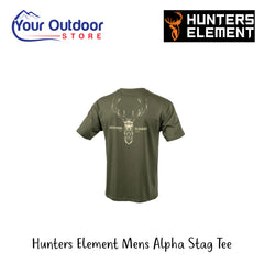 Hunters Element Alpha Stag Tee | Hero Image Showing All Logos And Titles.