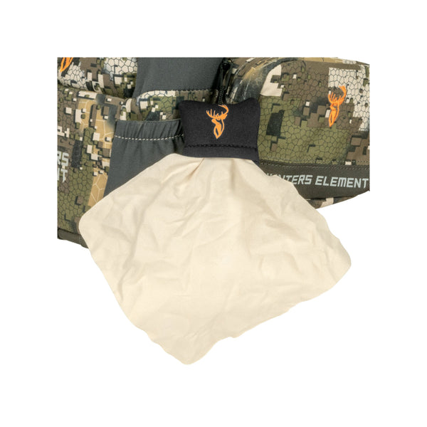 Desolved Veil | Hunters Element Apex Bino Defender Image Showing Close Up View Of Rain Coat, Open.