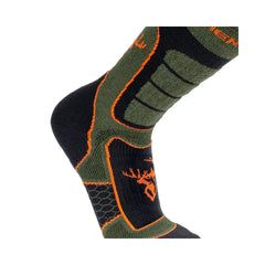 Forest Green | Hunters Element Apex Sock Image Showing Close Up View of Ankle And Heel.