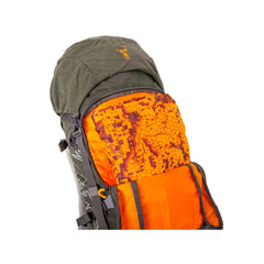 Forest Green | Hunters Element Boundary Pack 35L Image Displaying Front Pocket Unzipped.