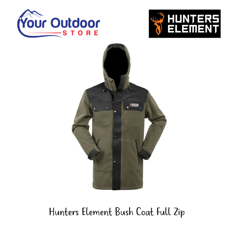 Hunters Element Bush Coat Full Zip | Hero Image Showing All Logos And Titles.