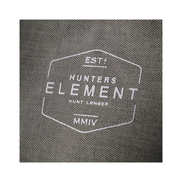 Charcoal | Hunters Element Caliber Pouch Image Showing Close Up View Of Logo.