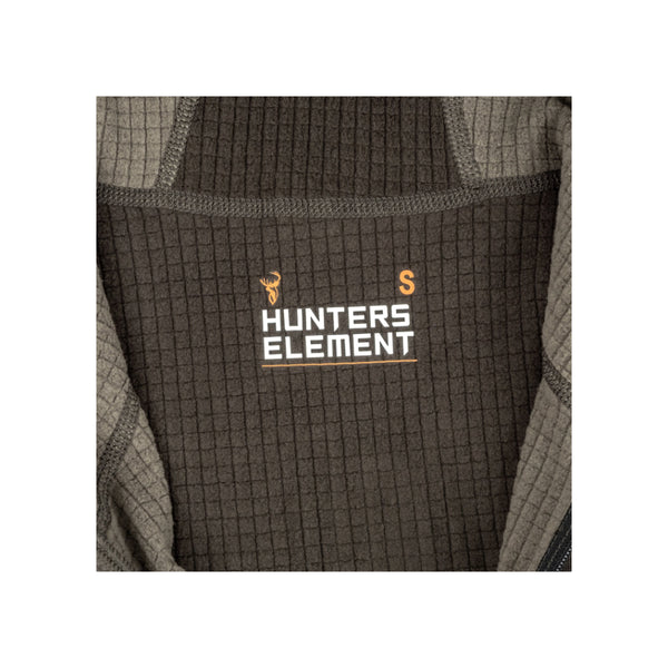 Alpine | Hunters Element Mens Core+Hood Image Showing Close Up View Of The Size And Logo Tag.