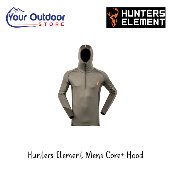 Hunters Element Mens  Core+Hood | Hero Image Showing All Logos And Titles.
