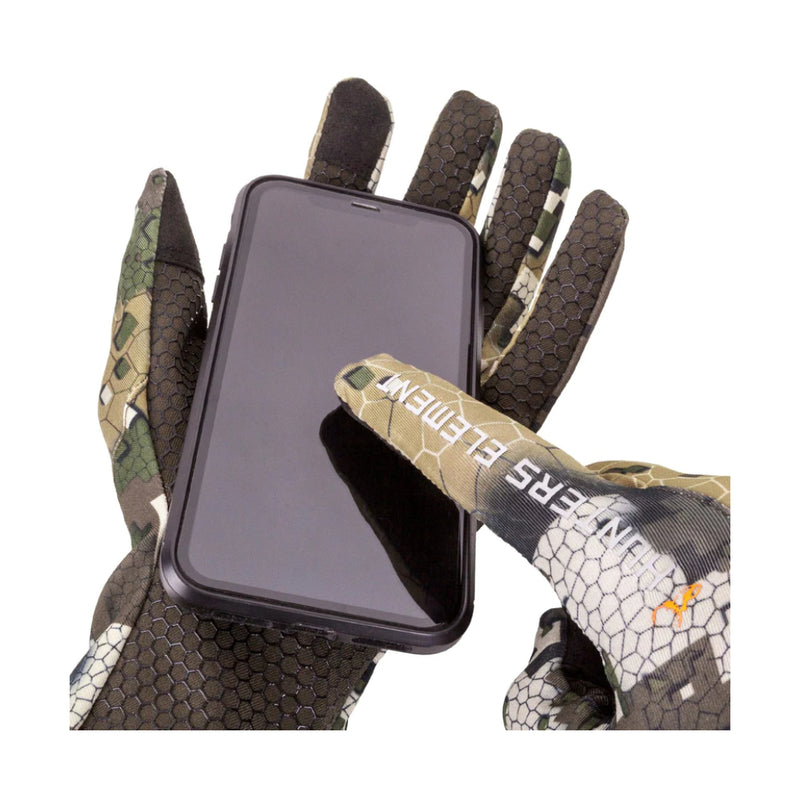 Desolve Veil | Hunters Element Crux Gloves Image Displaying Touch Screen Compatible Finger Pads.