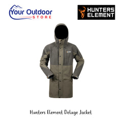 Hunters Element Deluge Jacket | Hero Image Showing All Logos And Titles.