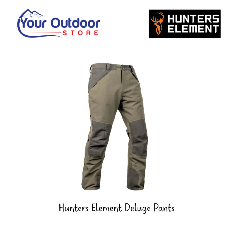 Hunters Element Deluge Pants | Hero Image Showing All Logos And Titles.