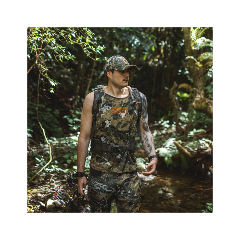 Desolve Veil | Hunters Element Eclipse Men's Singlet Image Showing Singlet Being Worn On A Hunt View.