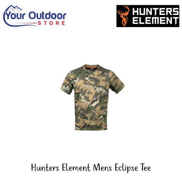 Hunters Element Mens Eclipse Tee | Hero Image Showing All Logos And Titles.