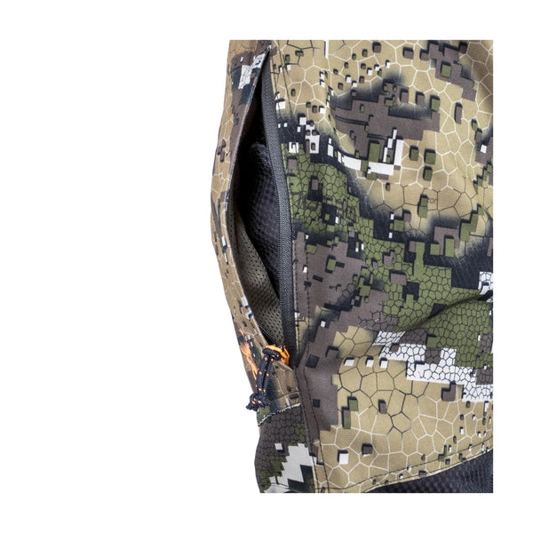 Desolve Veil | Eclipse Trouser - Showing Thigh Zipper to Ventilated Pockets. 