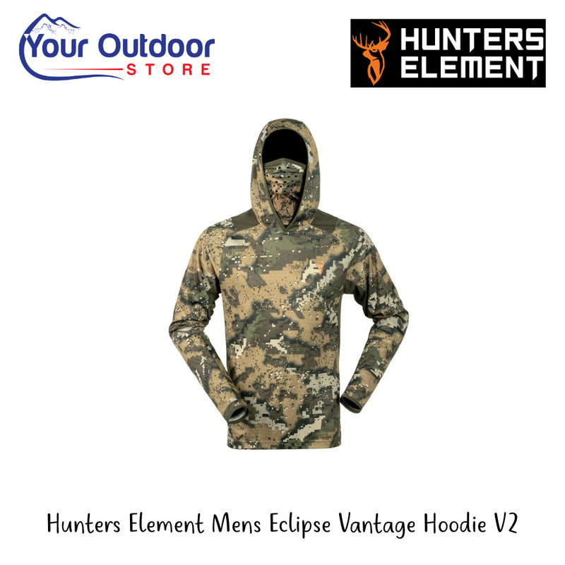 Hunters Element Eclipse Vantage Hoodie V2 | Hero Image Showing All Logos And Titles.